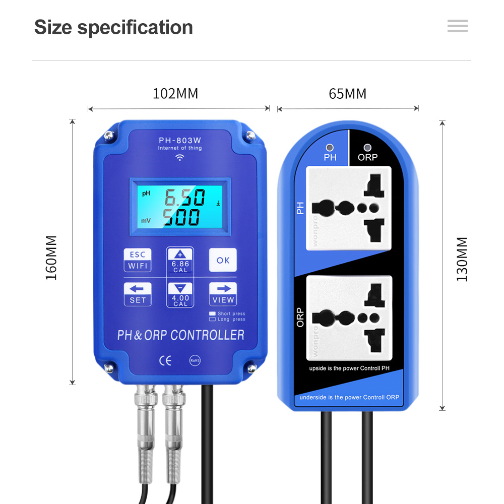 2 In 1 PH ORP Controller PH-80 - огляд і ціна Marine Aquarium Water Analyzer