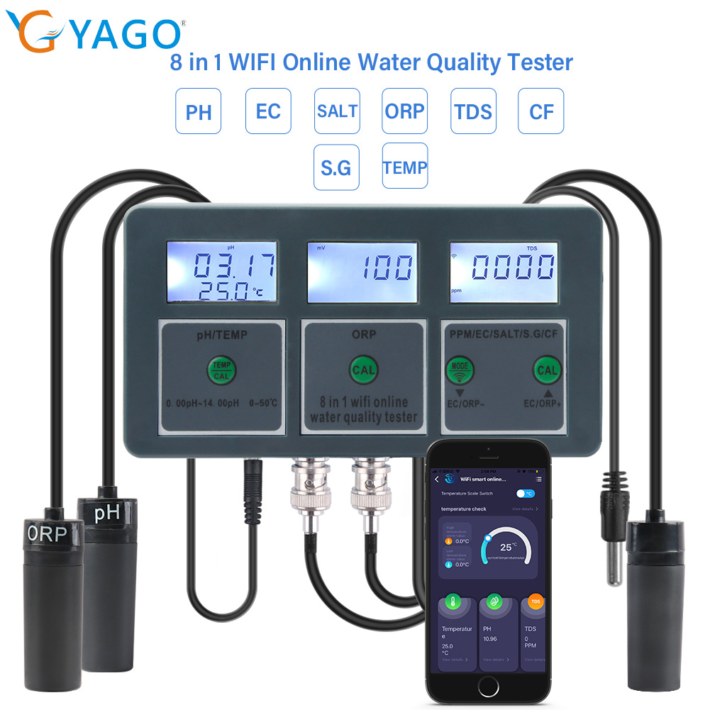 YAGO 8 in 1 WiFi Aquarium Wate - огляд і ціна Marine Aquarium Water Analyzer