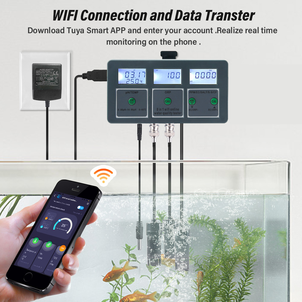 YAGO 8 in 1 WiFi Aquarium Wate - огляд і ціна Marine Aquarium Water Analyzer