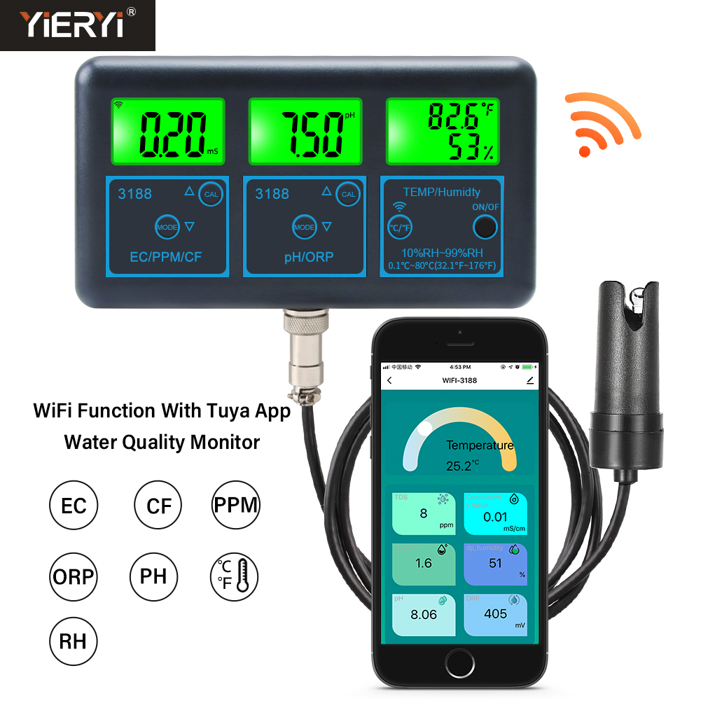 WiFi PH Meter Temp TDS(ppm) EC - огляд і ціна Marine Aquarium Water Analyzer