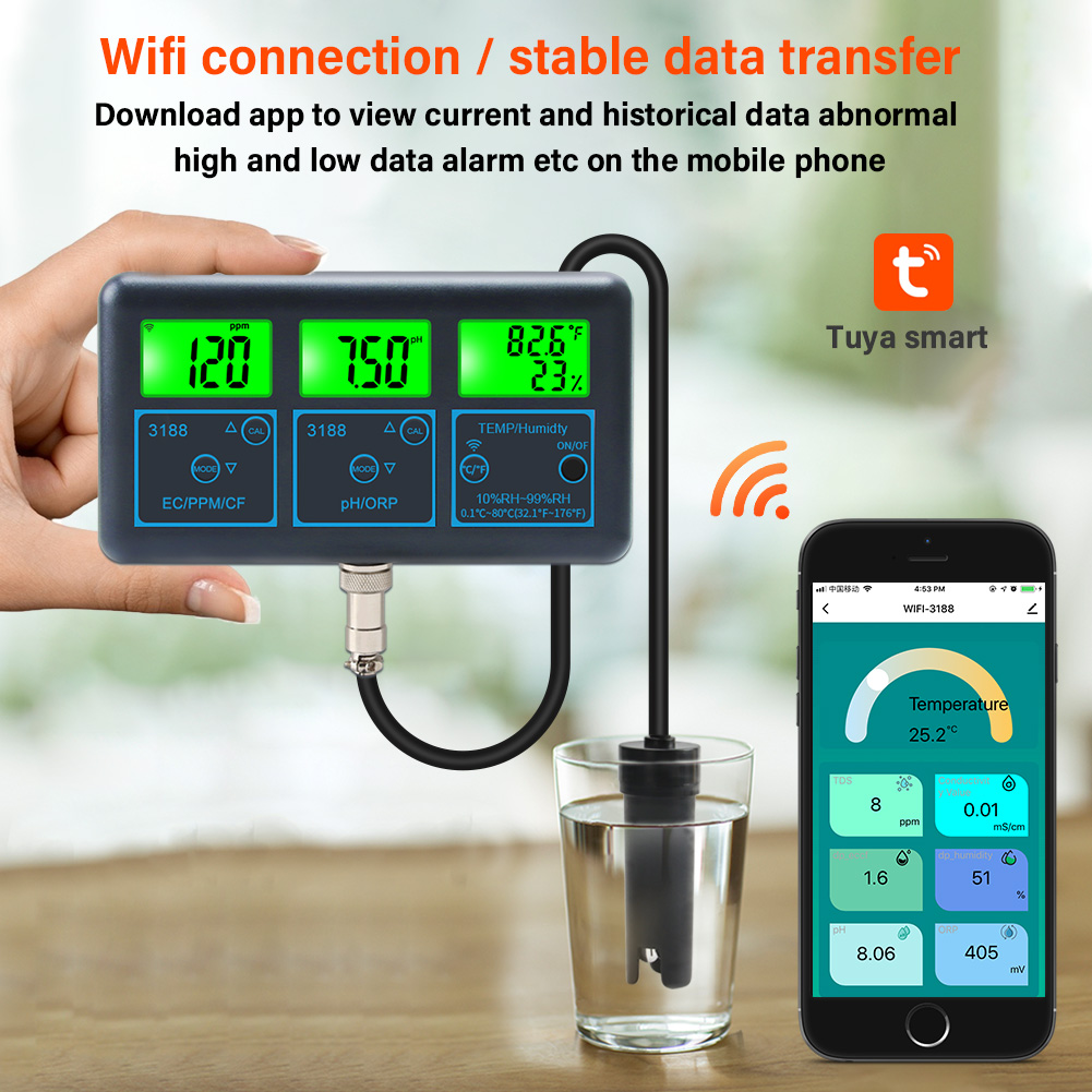WiFi PH Meter Temp TDS(ppm) EC - огляд і ціна Marine Aquarium Water Analyzer