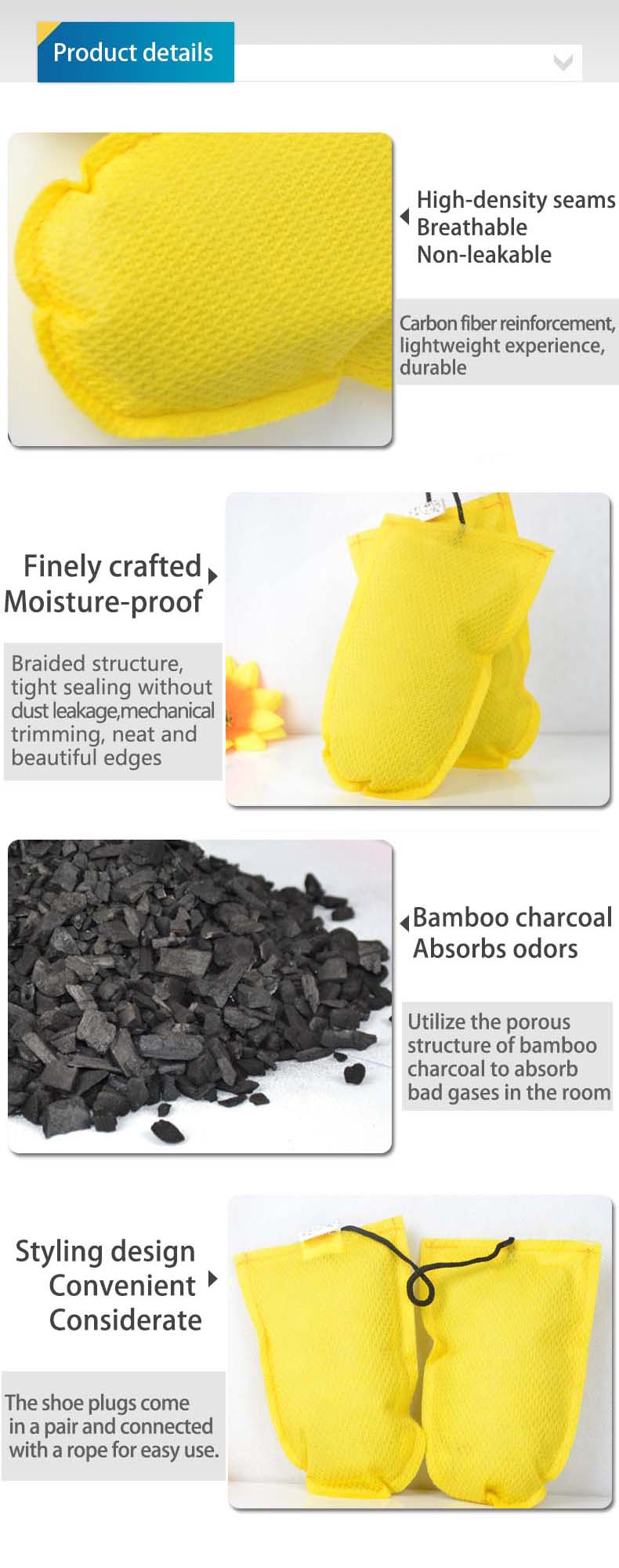 Bamboo Charcoal Shoe Inserts A - огляд і ціна Activated Carbon Bag