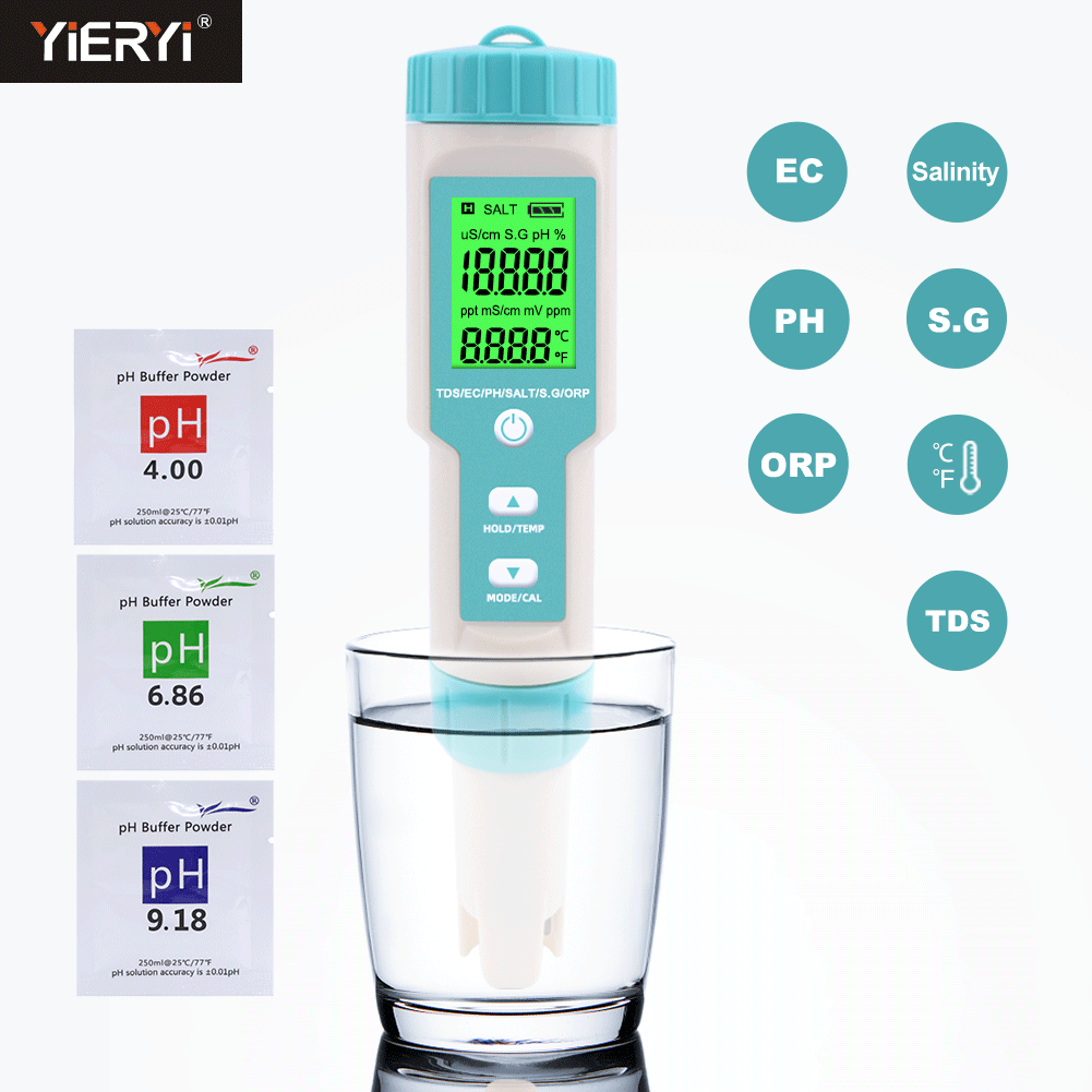 New 7 in 1 PH/TDS/EC/ORP/Salin - огляд і ціна Marine Aquarium Water Analyzer